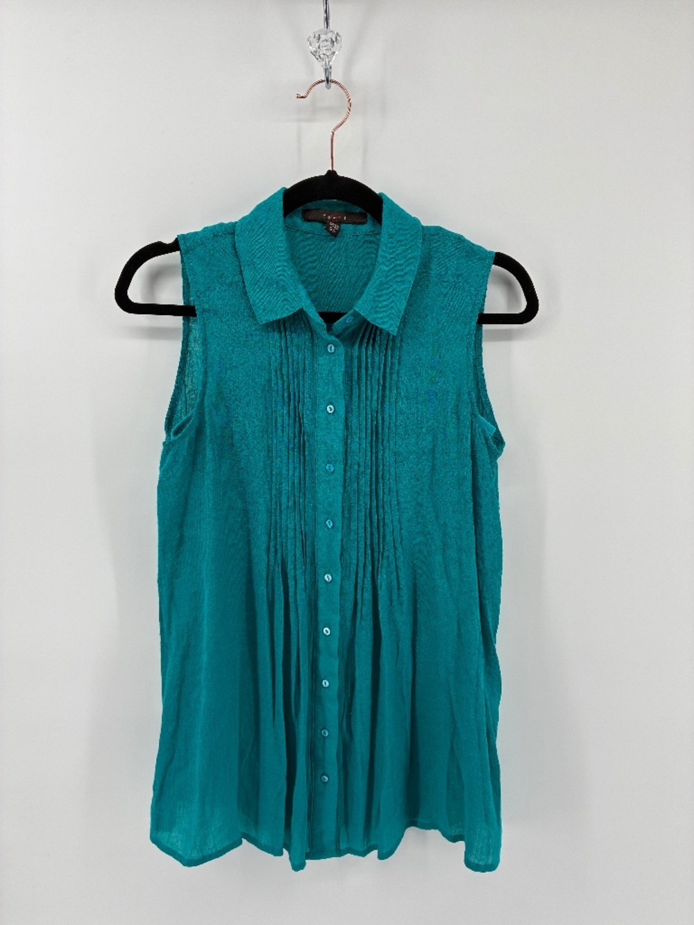 MASSIVE $10 SALE Teal Button Up Tank with Undershirt Attached